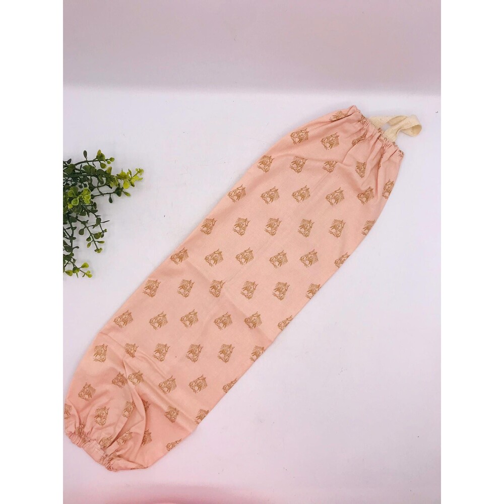 Grocery Bag Holder: Plastic Bag Organizer, Pink Pony Horse Heads in Gold 21 inch